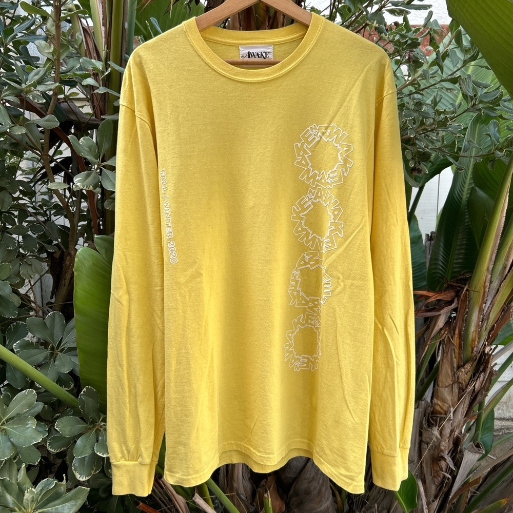 Awake NY 2020 LS Sunflower Graphic Tee Yellow Tagged L 21x30
